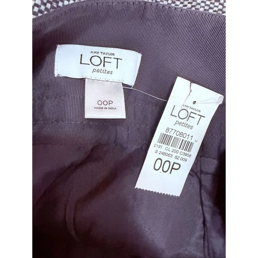 Ann Taylor LOFT Womens Black Gray Wool-Blend Tweed Mini Skirt Size 00 Petite NWT